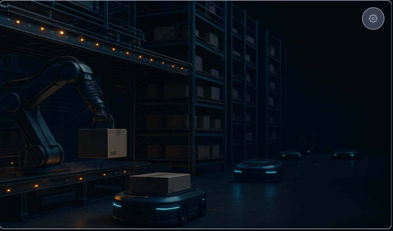 Warehouse Automation Hero Background created with ForgeUI Studio